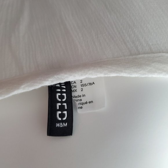 H&M White Long Sleeve Cotton Blend Beach Cover Up - Picture 7 of 13